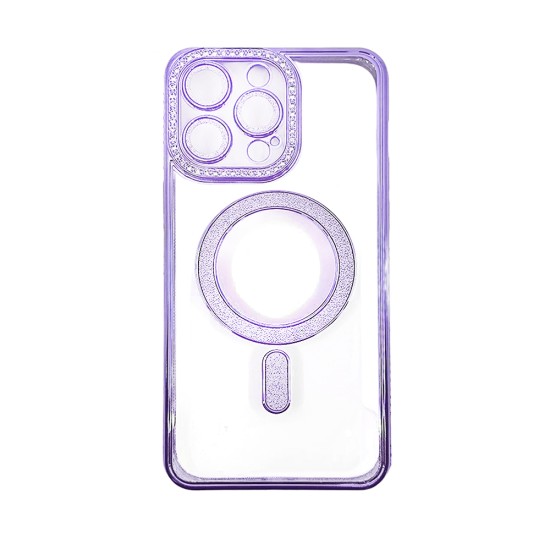 Capa Magnética com Lente de Câmara para Apple iPhone 15 Pro Max Roxo